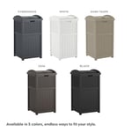 Suncast GHW1732 Dış Mekan Plastik 125 Litre Hasır Çöp Kutusu, Kahverengi