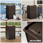 Suncast GHW1732 Dış Mekan Plastik 125 Litre Hasır Çöp Kutusu, Kahverengi