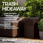 Suncast GHW1732 Dış Mekan Plastik 125 Litre Hasır Çöp Kutusu, Kahverengi
