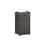 Suncast GHW1732 Dış Mekan Plastik 125 Litre Hasır Çöp Kutusu, Kahverengi