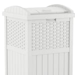 Suncast Veranda için 33 Galon Saklanan Çöp Kutusu - Reçine Kapaklı Dış Mekan Çöp Kutusu - Arka Bahçe, Güverte veya Terasta Kullanım - Beyaz, Model: GHW1732WH