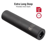 Sunex 224XD 1.3cm Drive 6-Point Extra Deep Impact Socket - 1.9cm