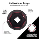 Sunex 224XD 1.3cm Drive 6-Point Extra Deep Impact Socket - 1.9cm