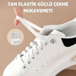Süper Pratik Klipsli Elastik Akıllı Bağcık, Metal Tokalı Lastikli Ayakkabı Bağcığı,