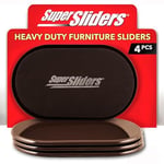 Super Sliders 4724095N Tekrar Kullanılabilir XL Halı İçin Ağır Mobilya Taşıyıcıları Hızlı ve Kolay Bir Şekilde Her Eşyayı Taşıır, Kahverengi, 4'lü Paket