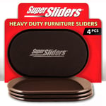 Super Sliders 4724095N Tekrar Kullanılabilir XL Halı İçin Ağır Mobilya Taşıyıcıları Hızlı ve Kolay Bir Şekilde Her Eşyayı Taşıır, Kahverengi, 4'lü Paket