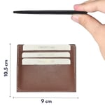 Süper Slim Hakiki Deri Kartlık, Para Cepli Unisex, Ince, Kadın Erkek Kredi Kartlık Cüzdan (Fındık, 6'lı Kartlık)