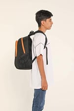 Superbag Sırt Çantası Siyah-fosforlu Portakal Seyahat Kurs Okul Günlük Kullanım