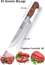 SürLaz Handmade Kasap Kurban Serisi Bıçak Seti Et Sebze Yüzme Sıyırma Bıçak Mutfak Sürmene Bıçağı 4'lü