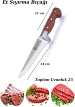 SürLaz Handmade Kasap Kurban Serisi Bıçak Seti Et Sebze Yüzme Sıyırma Bıçak Mutfak Sürmene Bıçağı 4'lü