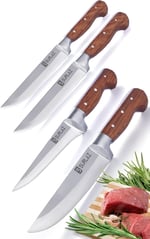 SürLaz Handmade Kasap Kurban Serisi Bıçak Seti Et Sebze Yüzme Sıyırma Bıçak Mutfak Sürmene Bıçağı 4'lü