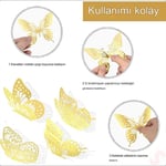 SüSLe Bebek ve Parti 3 Boyutlu Kelebek, Karton Sticker 12 Adet - Metalik Kırmızı