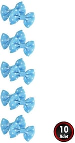 SüSLe Bebek ve Parti Grogren Papyon Fiyonk, 3 x 1,5 cm - 10 Adet - Renk Seçenekli - MAVİ