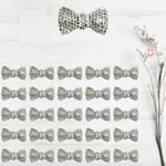 SüSLe Bebek ve Parti Polyester Papyon Fiyonk, 2,0 x 1,0 cm - 25 Adet - GÜMÜŞ