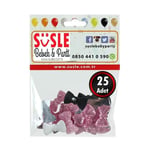SüSLe Bebek ve Parti Polyester Papyon Fiyonk, 2,0 x 1,0 cm - 25 Adet - PEMBE