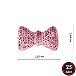 SüSLe Bebek ve Parti Polyester Papyon Fiyonk, 2,0 x 1,0 cm - 25 Adet - PEMBE