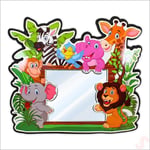 SüSLe Bebek ve Parti Safari Sevimli Hayvanlar Aynalı Duvar Stickerı, 33cm x 30cm