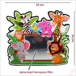 SüSLe Bebek ve Parti Safari Sevimli Hayvanlar Aynalı Duvar Stickerı, 33cm x 30cm