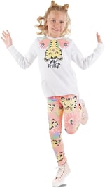 Süslü Leo Kız Çocuk T-Shirt Tayt Takım