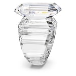 Swarovski Sekizgen Kesim Kristal/Paslanmaz Çelik Parlak Yüzük, 55 mm Boyut, Beyaz