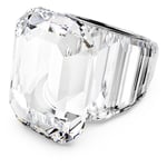 Swarovski Sekizgen Kesim Kristal/Paslanmaz Çelik Parlak Yüzük, 55 mm Boyut, Beyaz