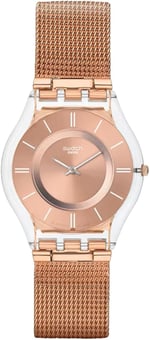 Swatch Montre Hello Darling en acier rose Skin, Kayış