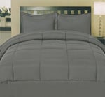Sweet Home Collection Ultra Yumuşak Kuş Tüyü Alternatif Set ve Lüks Çarşaflar, Polyester, Gri, Queen - Seçenekler: Twin XL, California King, Full, King, Queen, RV Short Queen...