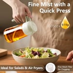 SWEET VIEW 2'si 1 arada Yağ ve Yağ Püskürtücü, 470 ml Hava Fritöz Yağ Püskürtücü, Mutfak, Salata ve Barbekü için Cam Zeytinyağı Şişesi (Beyaz) | 2'si 1 arada Cam Zeytinyağı Sprey ve Dökme Makinesi Mut