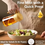 SWEET VIEW 2'si 1 arada Yağ ve Yağ Püskürtücü, 470 ml Hava Fritöz Yağ Püskürtücü, Mutfak, Salata ve Barbekü için Cam Zeytinyağı Şişesi (Sarı)