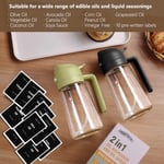 SWEET VIEW 2'si 1 arada Yağ ve Yağ Püskürtücü, 470 ml Hava Fritöz Yağ Püskürtücü, Mutfak, Salata ve Barbekü için Cam Zeytinyağı Şişesi (Beyaz)