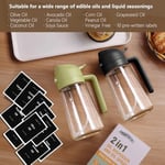 SWEET VIEW 2'si 1 arada Yağ ve Yağ Püskürtücü, 470 ml Hava Fritöz Yağ Püskürtücü, Mutfak, Salata ve Barbekü için Cam Zeytinyağı Şişesi (Beyaz) | 2'si 1 arada Cam Zeytinyağı Sprey ve Dökme Makinesi Mut