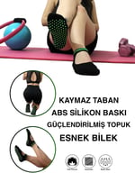 Sweex Kadın 2’li Kaymaz Tabanlı Pamuklu Yoga Pilates Çorapları - Nefes Alabilir, Renkli, Konforlu 36-40