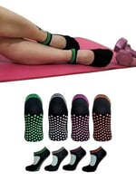 Sweex Kadın 4’lü Kaymaz Tabanlı Pamuklu Yoga Pilates Çorapları - Nefes Alabilir, Renkli, Konforlu 37-40