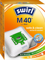 Swirl M 40/10 EcoPor, Siemens ve Bosch Elektrikli Süpürgeler için Toz Torbası, EcoPor-Filter