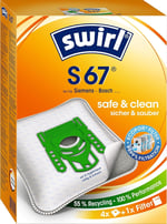 Swirl S 67 EcoPor, Siemens ve Bosch Elektrikli Süpürgeler için Elektrikli Süpürge Toz Torbası