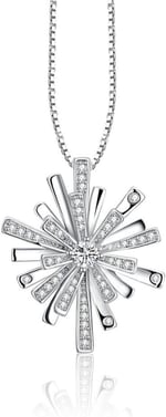 Swr Diamond Seri Elegant Design Kar Tanesi Kadın Gümüş Kolye