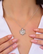 Swr Diamond Seri Elegant Design Kar Tanesi Kadın Gümüş Kolye