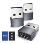 Syntech USB C Kadın - USB Erkek Adaptör 3'lü Paket [Seyahat Olması Gerekenler, Alüminyum] USB C - USB Adaptörü, Tip C Şarj Kablosu Güç Dönüştürücü iPhone 17 16 15 Apple Watch AirPods CarPlay ile