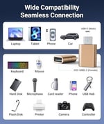 Syntech USB C - USB Adaptör [2 Paket] USB C Fiş USB 3 Soket Adaptör iPhone 15 Pro Max iMac iPad Mini/Pro 2021 MacBook Pro Air 2023 ve diğer Tip C Cihazlar ile Uyumlu, Altın