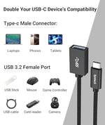 Syntech USB-C - USB adaptörü, 2'li paket USB-C - USB 3.0, 10Gbps Type-C, Thunderbolt 3 - USB OTG kablosu, iPhone 17/16/15 Pro Max, iPad mini 6, MacBook Pro/Air/Neo ile uyumlu, siyah