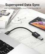 Syntech USB-C - USB adaptörü, 2'li paket USB-C - USB 3.0, 10Gbps Type-C, Thunderbolt 3 - USB OTG kablosu, iPhone 17/16/15 Pro Max, iPad mini 6, MacBook Pro/Air/Neo ile uyumlu, siyah