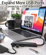Syntech USB C - USB Hub 4 Bağlantı Noktası, Tip C - USB 3.0 Hub, USB C - USB Adaptörü (USB 2.0), Thunderbolt 3 - USB Hub Thunderbolt 4 MacBook Pro, iPad Pro, iMac, Surface ile Uyumlu