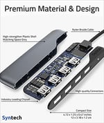Syntech USB C - USB Hub 4 Bağlantı Noktası, Tip C - USB 3.0 Hub, USB C - USB Adaptörü (USB 2.0), Thunderbolt 3 - USB Hub Thunderbolt 4 MacBook Pro, iPad Pro, iMac, Surface ile Uyumlu