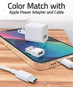 Syntech USB - USB C Adaptörü 4 Paket, Tip C Dişi - USB Erkek Dönüştürücü Güç Şarj Kablosu Adaptörü MagSafe Apple Watch Serisi 10/SE/Ultra 2 iPhone 17 E Air Pro Max AirPods Pro ile Uyumlu, Beyaz