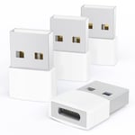Syntech USB - USB C Adaptörü 4 Paket, Tip C Dişi - USB Erkek Dönüştürücü Güç Şarj Kablosu Adaptörü MagSafe Apple Watch Serisi 10/SE/Ultra 2 iPhone 17 E Air Pro Max AirPods Pro ile Uyumlu, Beyaz