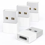 Syntech USB - USB C Adaptörü 4 Paket, Tip C Dişi - USB Erkek Dönüştürücü Güç Şarj Kablosu Adaptörü MagSafe Apple Watch Serisi 10/SE/Ultra 2 iPhone 17 E Air Pro Max AirPods Pro ile Uyumlu, Beyaz