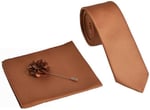 Taba Kravat Mendil Yaka Çiçeği Set