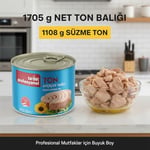 Tada Profesyonel Ton Balığı, Ayçiçek Yağlı, 1705g Net / 1108g Süzme Ağırlık