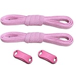 Takbırak Lastikli Ayakkabı Bağcığı Pratik Bağcık Klipsli Bağlama Gerektirmeyen İp (Pembe)