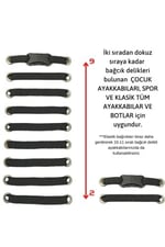 Takbırak Lastikli Ayakkabı Bağcığı Pratik Bağcık Klipsli Bağlama Gerektirmeyen İp (Saks Mavi)